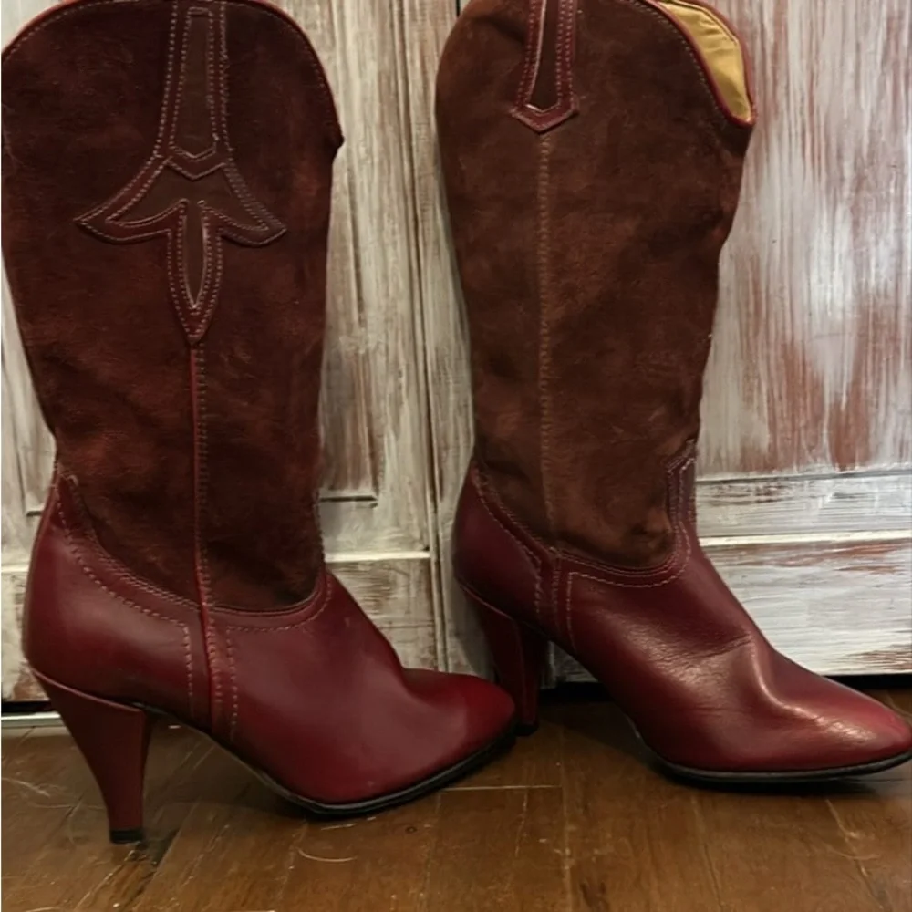 Elegant Burgundy Heeled Boots - Picture 4 of 8